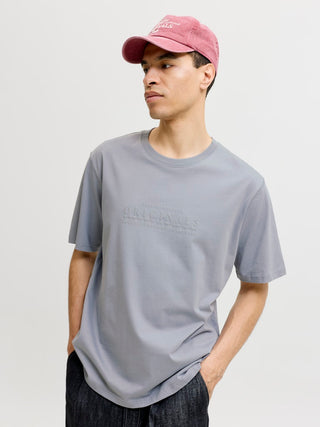 Ανδρικό t-shirt JORCATSKILLS MINIMAL TEE CREW NECK LN JACK&JONES 12290315 TRADEWINDS SS26