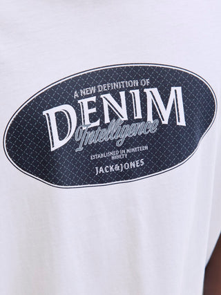 Ανδρικό t-shirt JJEDOVER DENIM TEE SS O-NECK SN Jack & Jones 12290417 White SS26