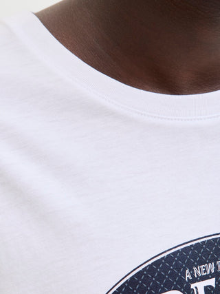 Ανδρικό t-shirt JJEDOVER DENIM TEE SS O-NECK SN Jack & Jones 12290417 White SS26