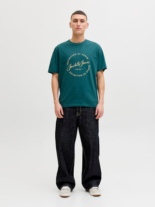 Ανδρικό t-shirt JJGRAYSON TEE SS CREW NECK Jack & Jones 12288377 Atlantic Deep SS26