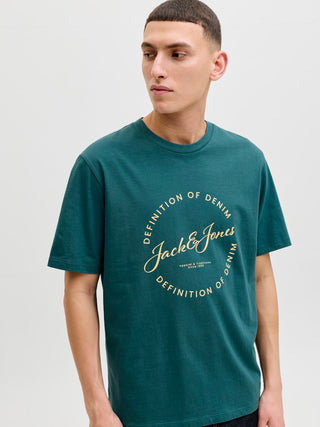 Ανδρικό t-shirt JJGRAYSON TEE SS CREW NECK Jack & Jones 12288377 Atlantic Deep SS26