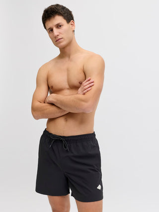 Ανδρικό μαγιό JPSTMAUI TROPIC SOLID SWIM SHORTS REG SN JACK&JONES 12291385 BLACK SS26
