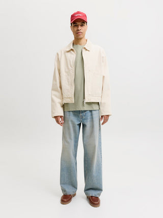 Ανδρικό t-shirt JORCATSKILLS MINIMAL TEE CREW NECK LN JACK&JONES 12290315 SEAGRASS SS26