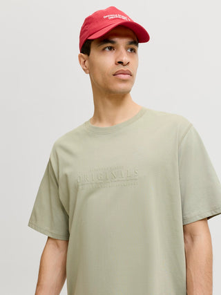 Ανδρικό t-shirt JORCATSKILLS MINIMAL TEE CREW NECK LN JACK&JONES 12290315 SEAGRASS SS26