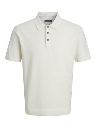 Ανδρική μπλούζα polo κοντομάνικη JPRBLURILEY KNIT POLO SS SN Jack & Jones 12292034 Cloud Dancer SS26