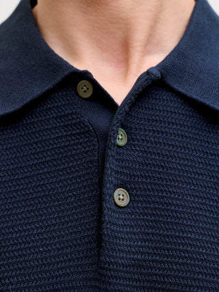 Ανδρική μπλούζα polo κοντομάνικη JPRBLURILEY KNIT POLO SS SN Jack & Jones 12292034 Sky Captain SS26