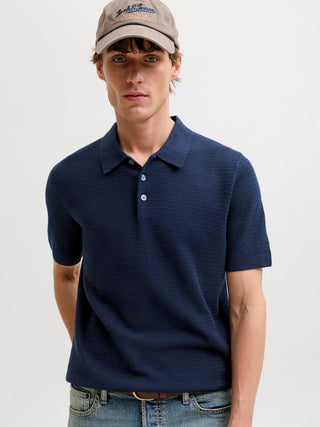 Ανδρική μπλούζα polo κοντομάνικη JPRBLURILEY KNIT POLO SS SN Jack & Jones 12292034 Sky Captain SS26