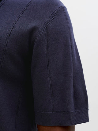 Ανδρική μπλούζα polo κοντομάνικη JPRBLAWILLIAM STRUCTURE KNIT POLO SS SN JACK&JONES 12291042 NIGHT SKY SS26
