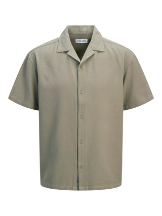 Ανδρικό πουκάμισο κοντομάνικο JJGLOBAL WAFFLE RESORT SHIRT SS JACK&JONES 12295551 VETIVER SS26