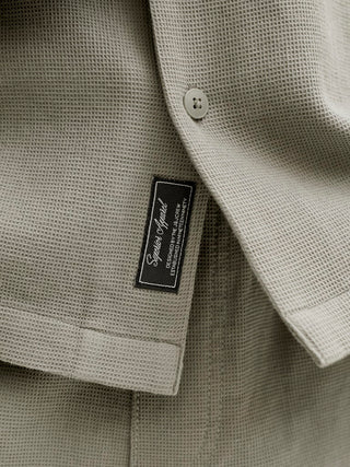 Ανδρικό πουκάμισο κοντομάνικο JJGLOBAL WAFFLE RESORT SHIRT SS JACK&JONES 12295551 VETIVER SS26