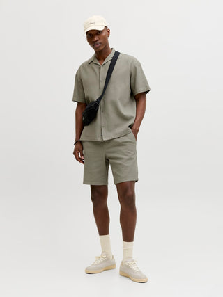 Ανδρικό πουκάμισο κοντομάνικο JJGLOBAL WAFFLE RESORT SHIRT SS JACK&JONES 12295551 VETIVER SS26