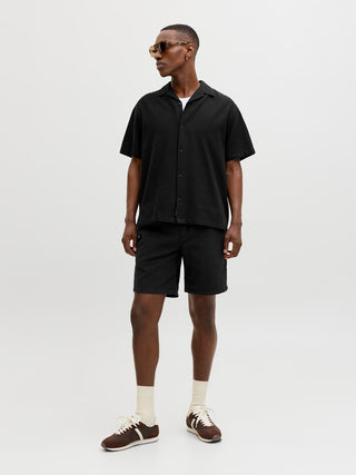 Ανδρική βερμούδα JPSTJAIDEN WAFFLE RESORT SHORT REG JACK&JONES 12295862 BLACK SS26