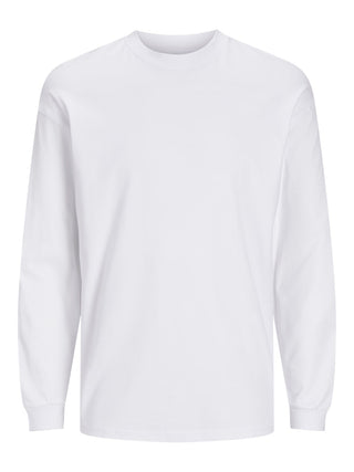 Ανδρική μακρυμάνικη μπλούζα JJEBARRON TEE LS O-NECK JACK&JONES 12304181 WHITE NOOS SS26