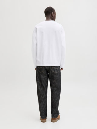 Ανδρική μακρυμάνικη μπλούζα JJEBARRON TEE LS O-NECK JACK&JONES 12304181 WHITE NOOS SS26