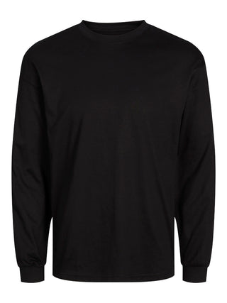 Ανδρική μακρυμάνικη μπλούζα JJEBARRON TEE LS O-NECK JACK&JONES 12304181 BLACK NOOS SS26