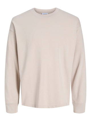 Ανδρική μακρυμάνικη μπλούζα JJEBARRON TEE LS O-NECK JACK&JONES 12304181 MOONBEAM NOOS SS26