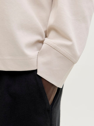 Ανδρική μακρυμάνικη μπλούζα JJEBARRON TEE LS O-NECK JACK&JONES 12304181 MOONBEAM NOOS SS26