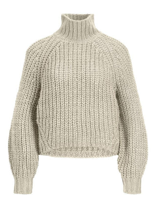 Γυναικεία πλεκτή μπλούζα JXKELVY CHUNKY HIGH NECK KNIT JJXX JACK & JONES 12213689 Bone White NOOS W 23/24