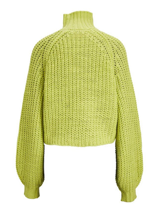 Γυναικεία πλεκτή μπλούζα JXKELVY CHUNKY HIGH NECK KNIT JJXX JACK & JONES 12213689 Limeade NOOS W 23/24