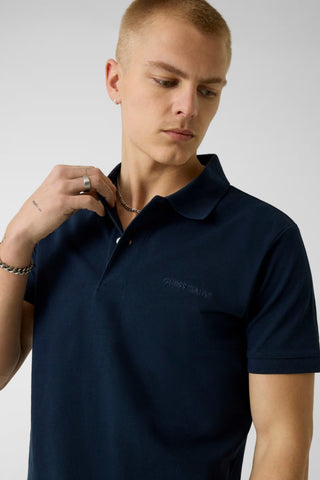 Ανδρική μπλούζα polo κοντομάνικη GUESS M4BP29KCJV1 DARK BLUE SS26
