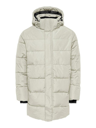 Ανδρικό μπουφάν ONSCARL LIFE LONG QUILTED COAT ONLY & SONS 22020156 Silver Lining W 23/24