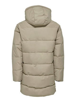 Ανδρικό μπουφάν ONSCARL LIFE LONG QUILTED COAT OTW ONLY & SONS 22020156 Desert Taupe NOOS W24/25