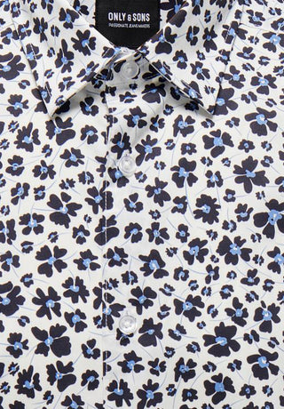 Ανδρικό πουκάμισο ONSANDY SLIM PRINT POPLIN SHIRT 6176 ONLY & SONS 22026176 White S23