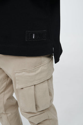 Ανδρική μπλούζα κοντομάνικη P/COC P-1715 BLACK W 23/24 W 23/24