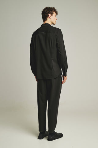 Ανδρικό πουκάμισο με mao γιακά P/COC P-2101 BLACK W25/26