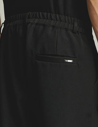 Ανδρικό παντελόνι με πιέτες και λάστιχο πίσω P/COC P-2110 BLACK W25/26