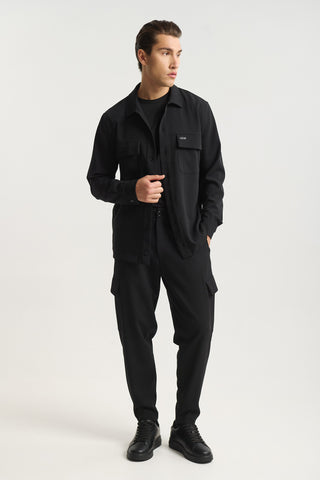 Ανδρικό πουκάμισο Overshirt P/COC P-2117 BLACK W25/26