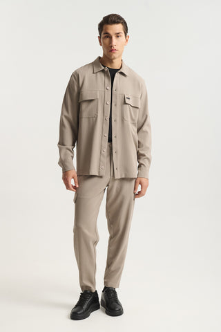 Ανδρικό πουκάμισο Overshirt P/COC P-2117 BEIGE W25/26