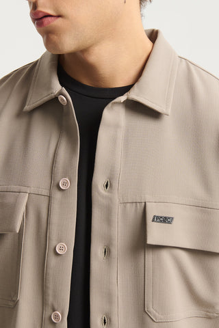 Ανδρικό πουκάμισο Overshirt P/COC P-2117 BEIGE W25/26