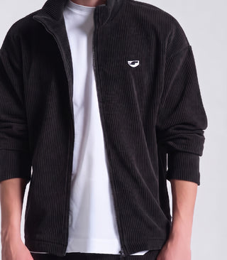 Ανδρική ζακέτα κοτλέ P/COC P-2334 BLACK W26/27