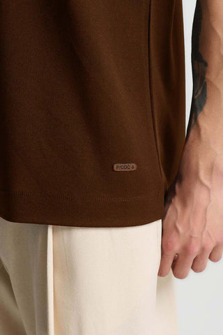 Ανδρική μπλούζα κοντομάνικη P/COC P-2284 BROWN SS26