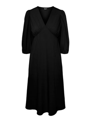 Γυναικείο φόρεμα PCANGIE 3/4 V-NECK MIDI DRESS KAC PIECES 17137221 BLACK W25/26