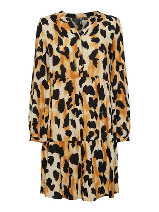 Γυναικείο φόρεμα PCKUMA LS DRESS KAC PIECES 17126823 WARM TEAPE W25/26