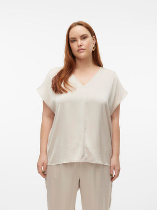 Γυναικείο top VMCMARYS DANA SL TOP WVN GA curve VERO MODA 10301980 Pumice Stone S 24