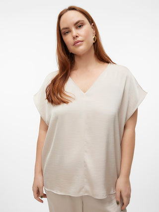 Γυναικείο top VMCMARYS DANA SL TOP WVN GA curve VERO MODA 10301980 Pumice Stone S 24