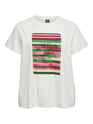 Γυναικείο t-shirt VMCVIVIAN METTE SS TOP BOX JRS CURVE Vero Moda 10340449 Snow White SS26