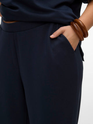 Γυναικείο παντελόνι VMCHALI HW STRAIGHT PANTS JRS BOO CURVE Vero Moda 10340380 Navy Blazer SS26