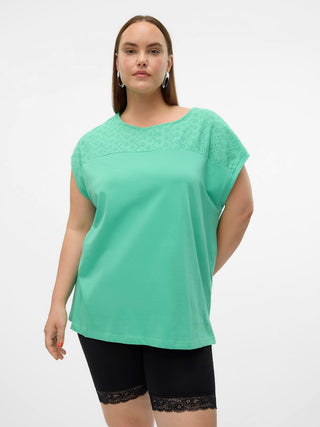 Γυναικείο top Wide Fit 100% Cotton VMCKAYA SS O-NECK TOP JRS curve VERO MODA 10307766 Katydid S 24