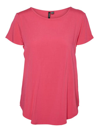 Γυναικεία μπλούζα κοντομάνικη VMBELLA SS TOP WVN GA VERO MODA 10303431 Raspberry Sorbet NOOS S 24