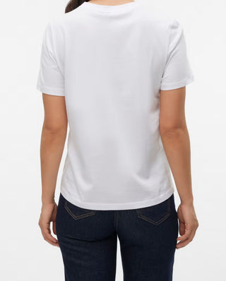 Γυναικείο t-shirt VMPAULINA THEA SS T-SHIRT JRS VERO MODA 10352517 SNOW WHITE NOOS SS26