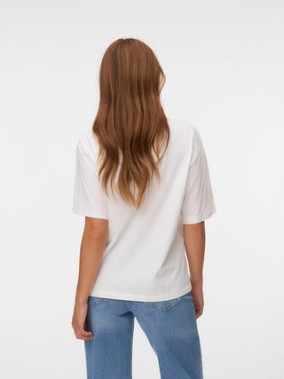 Γυναικείο t-shirt VMPAULINA THEA SS T-SHIRT JRS VERO MODA 10352517 SNOW WHITE NOOS SS26