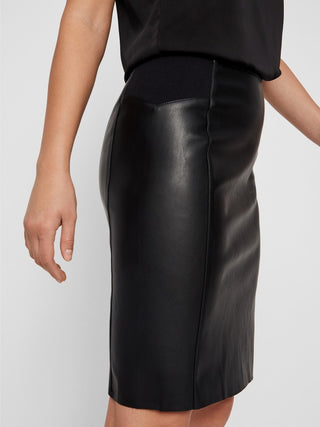 Γυναικεία φούστα VMBUTTERSIA HW COATED SKIRT VERO MODA 10218187 BLACK NOOS W26/27