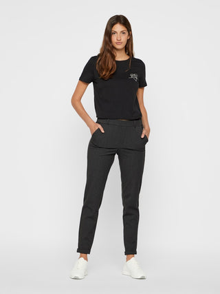 Γυναικείο παντελόνι VMMAYA MW LOOSE SOLID PANT Vero Moda 10225280 DARK GREY MELANGE NOOS W26/27