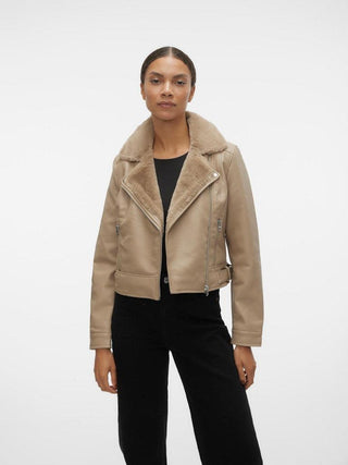 Γυναικείο Biker Jacket VMHAILEY SHORT COATED JACKET VERO MODA 10250405 Silver Mink W 23/24