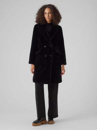 Γυναικεία γούνα VMSONJAELLY LONG FAKE FUR COAT BOOS VERO MODA 10289479 Black W 23/24