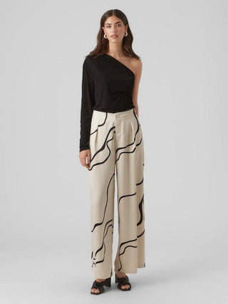 Γυναικεία παντελόνα VMMERLE HW WIDE PANTS VERO MODA 10295435 Pumice Stone W 23/24